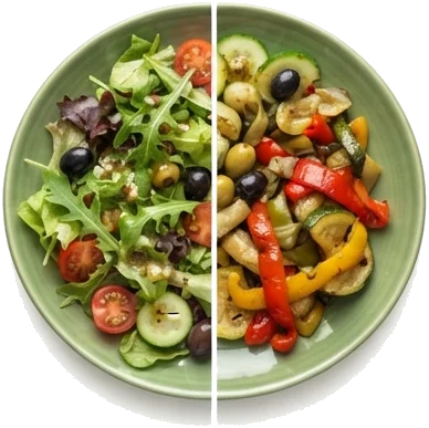 1. A Metade do Prato: Vegetais e Legumes