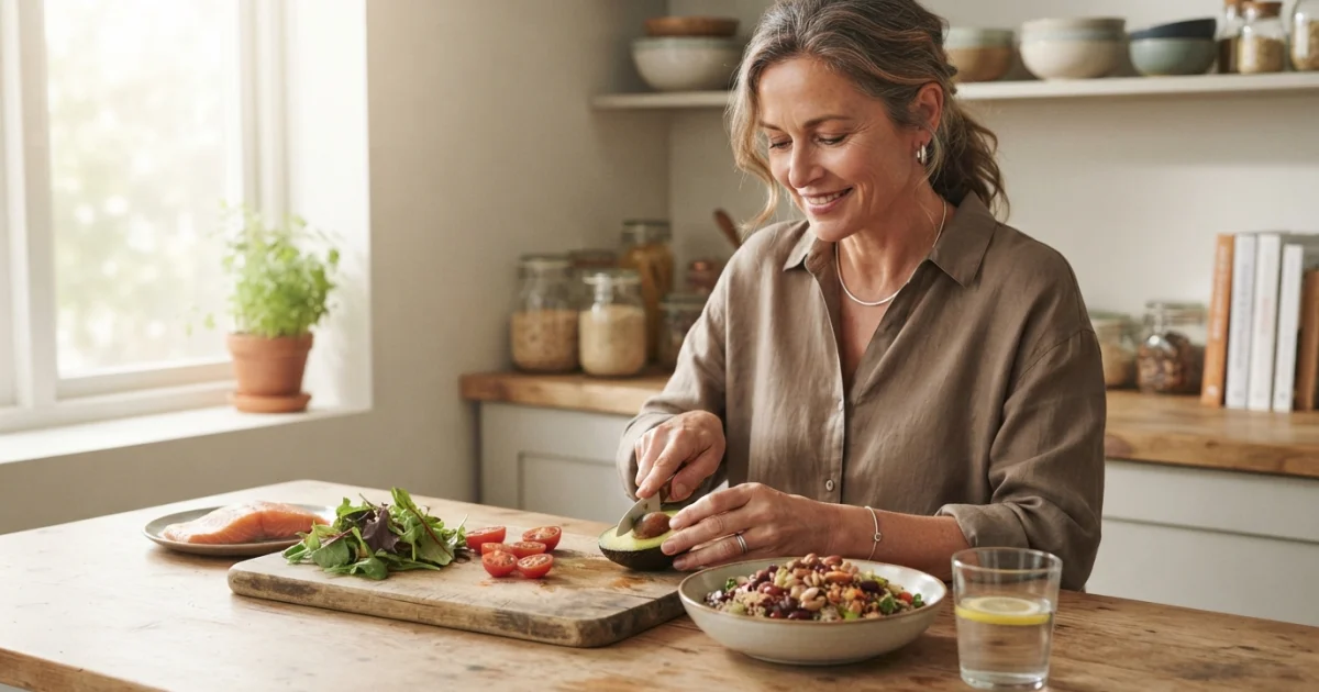 Alimentação na menopausa: como cuidar da rotina sem promessas hormonais
